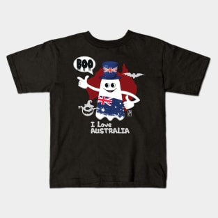 BOO GHOST with an Australian flag "I love Australian" - cute Halloween Kids T-Shirt